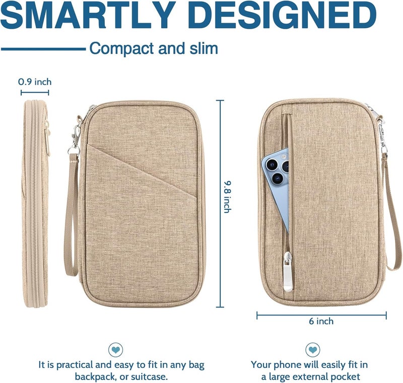TOPBAG Passport Holder Family, Women Rfid Blocking Passport Wallet, Travel Essentials Premium Wallets, Waterproof Passport Holders Bag for Men Traveling, Travel Document Organizer Credit Cards Case - Image 2